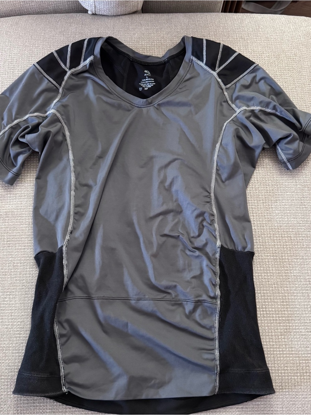 Alignmed compression Short Sleeve Top in Charcoal and Black men large